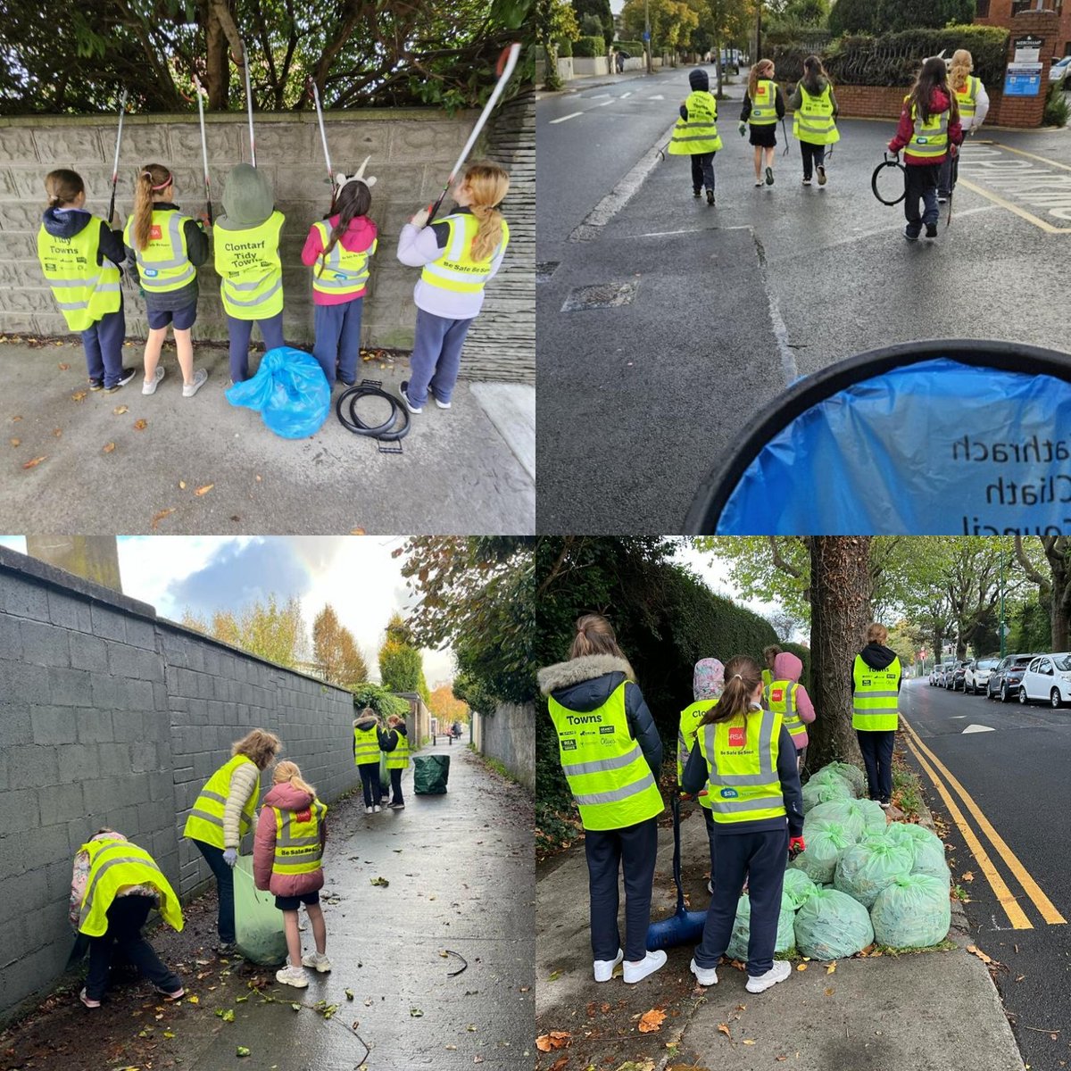 Super work from 10 students from @BelgroveSGNS who joined us today with a litterpick and leaf 🍃 collection helping #KeepClontarfTidy. We're delighted to have more Junior #TidyTowns volunteers. @GreenSchoolsIre @loveclontarf_ie