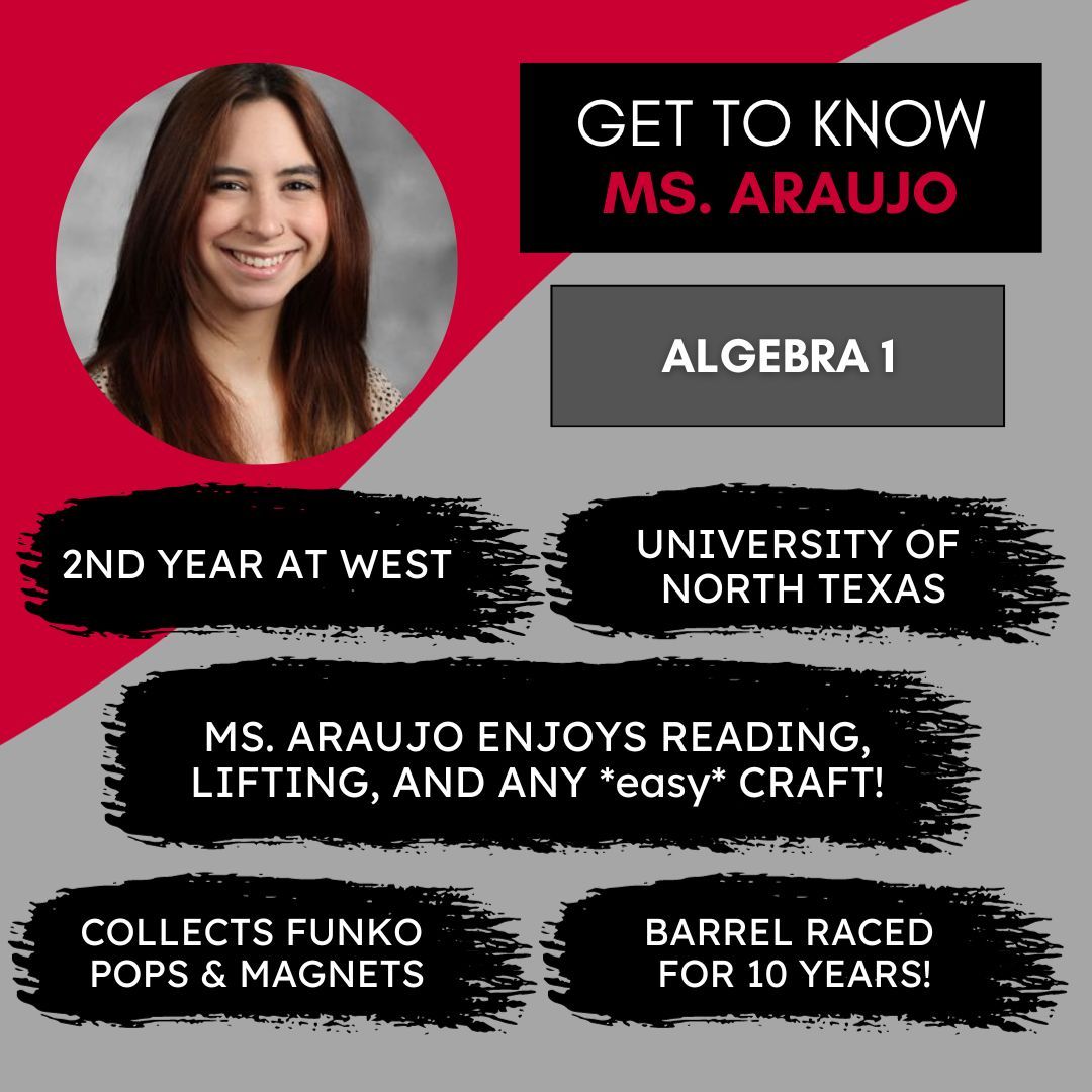 If our calculations are correct, the #WestSpotlight today is on Ms. Araujo! #Westfam