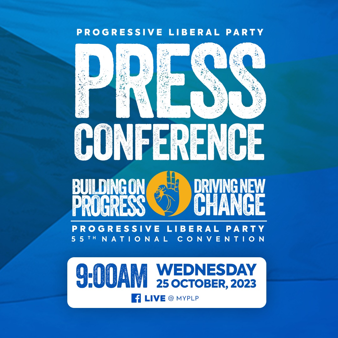 plpbahamas's tweet photo. Tomorrow at 9:00AM, tune in for the Progressive Liberal Party's Press Conference ahead of our 55th National Convention. https://t.co/sMeyFNOwIO