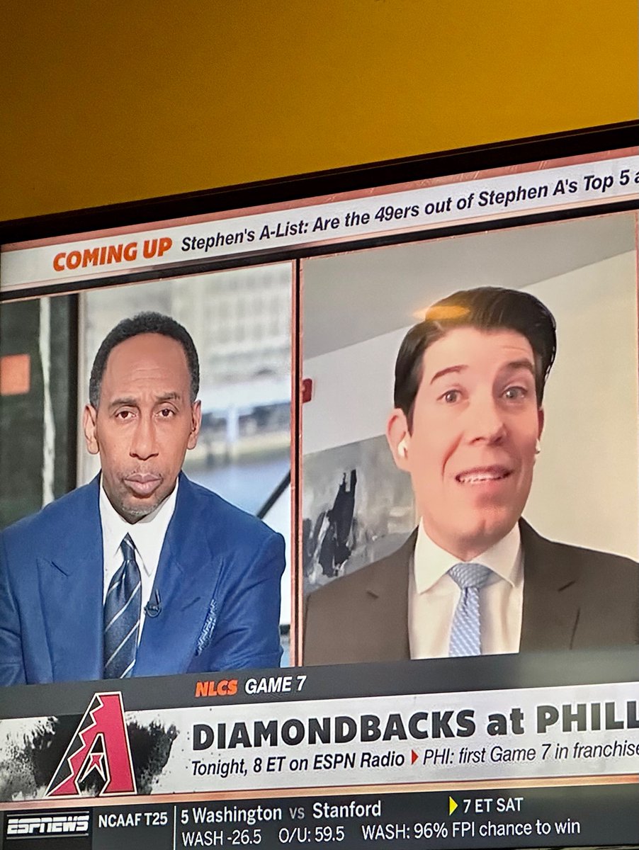 duclap's tweet photo. @JeffPassan murdering @stephenasmith hairline game. https://t.co/cuvlYzGrCy