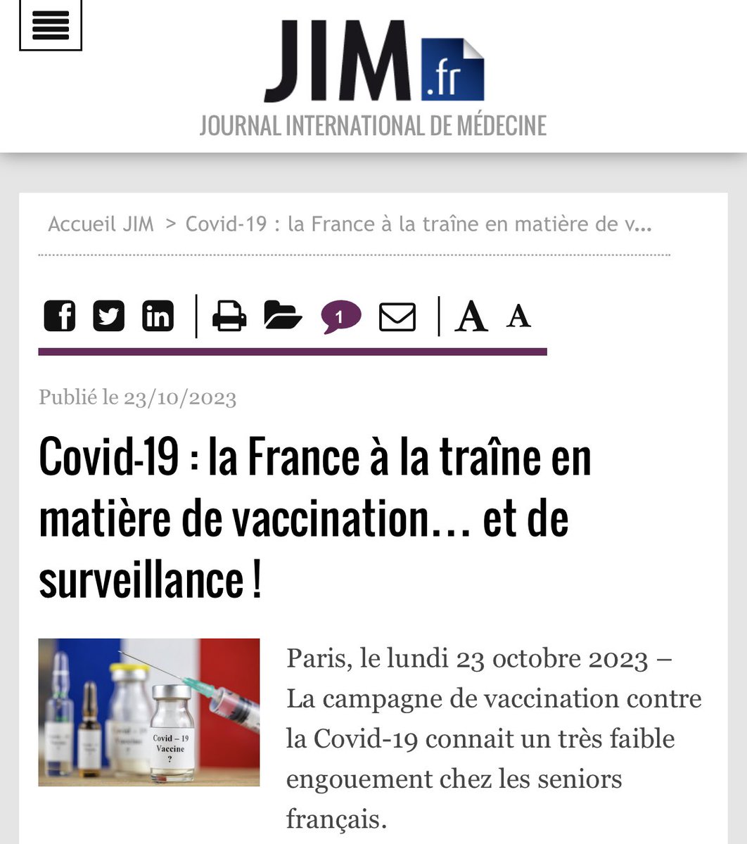 C’est une excellente nouvelle : après 2 semaines de campagne, seuls 4 % des 65 ans et plus se sont faits vacciner 😁

N’en déplaise aux médecins collabos, à la fact-checkosphère et à tous les vendus à Big Pharma 😊

jim.fr/en_direct/pro_…