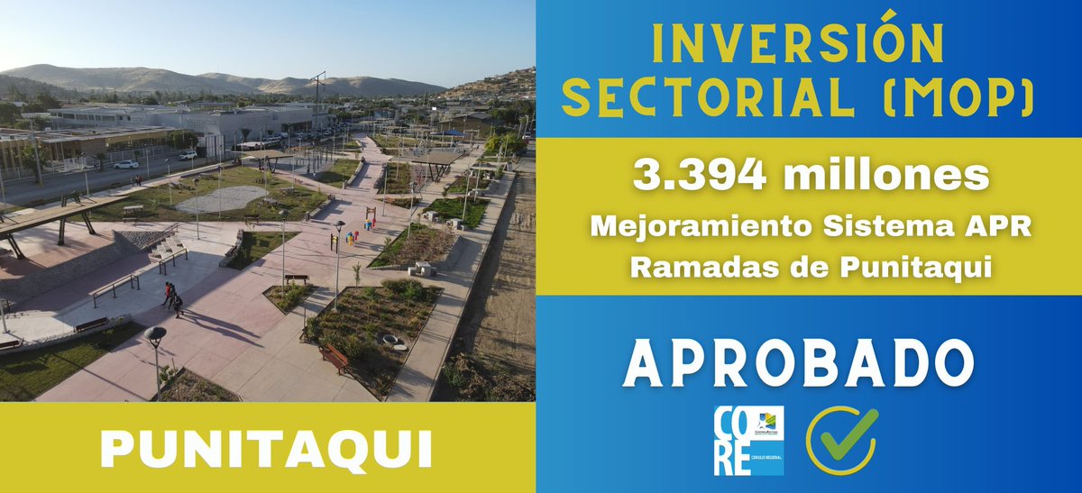 CORECoquimbo's tweet photo. Más de 1000 habitantes de la localidad de #LasRamadas #Punitaqui serán  beneficiados con el mejoramiento del sistema de Agua Potable Rural que los abastece de agua potable 🚰👨‍👩‍👧‍👦. 

Recursos sectoriales aprobados por el CORE.
#AguaPotable #Ruralidad #EscasezHídrica #CalidadDeVida https://t.co/sVpo6f4brx