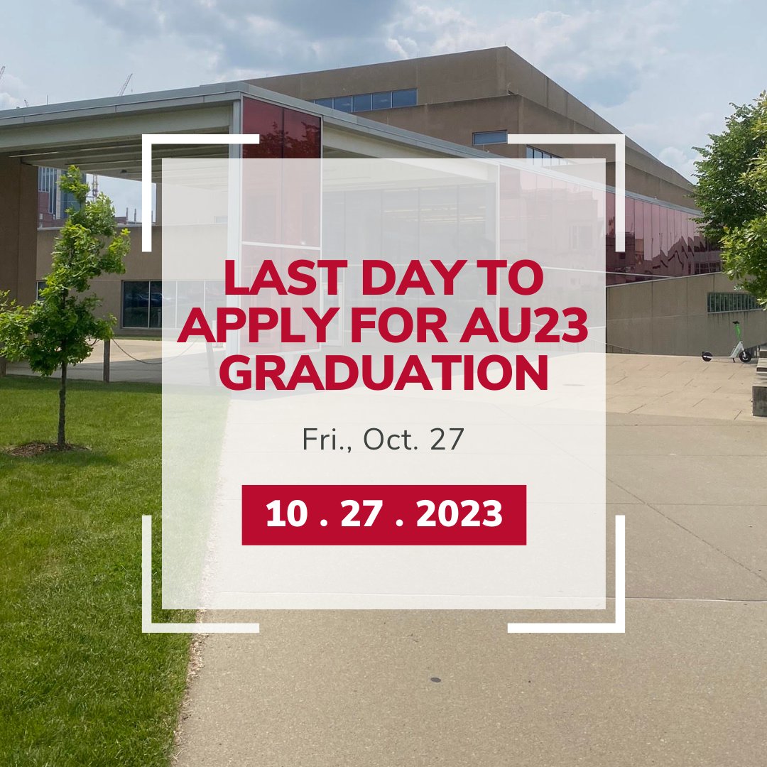 OSUEHEOUE's tweet image. Graduating this fall?

This Friday, Oct. 27 is the last day to submit applications to graduate this semester (AU23).

Our office will offer extended Express Advising hours Monday through Friday 9 a.m. to noon and 1 to 3 p.m. throughout week 10.