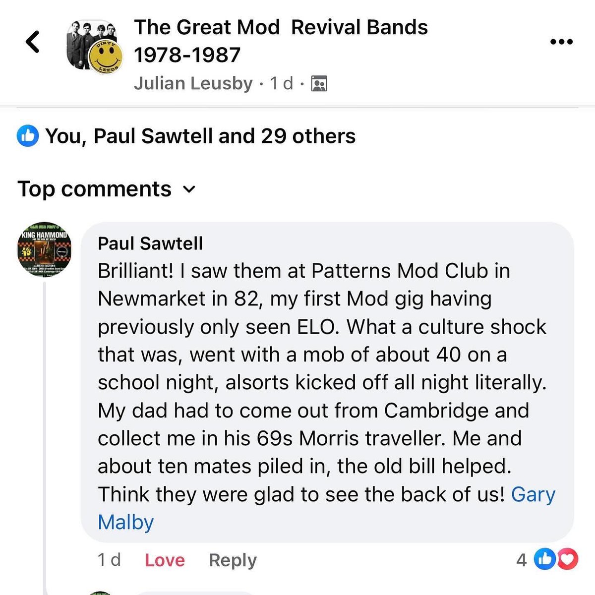 🎸 Just over a week ago I started noticing some unusually high sales of our 12” Vinyl E.P. recorded in London in August 1982 and released in June 2018. Upon investigation, I found that we (The Teazers) had been name checked in a Facebook group called: “The Great Mod Revival…