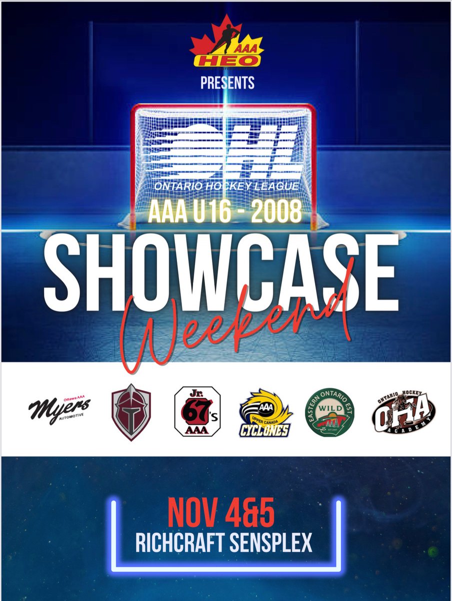 The OHL Showcase is back and is happening from November 4th and 5th at the Richcraft Sensplex!

Graphics below show the schedule for the Showcase!