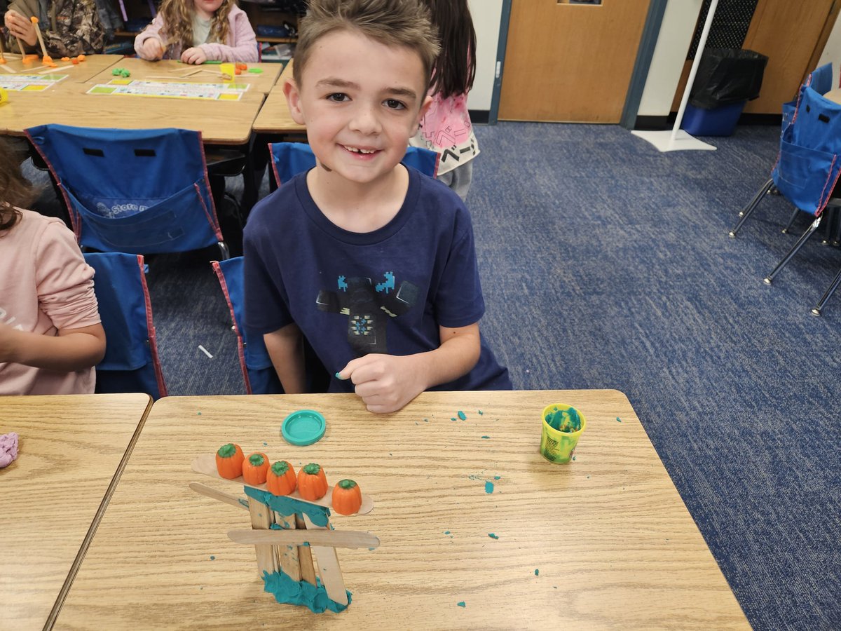 mrslape's tweet photo. Pumpkin Day! We completed a STEAM activity to see if we could get our "Five Little Pumpkins" to sit on our gates! https://t.co/oLI6Nshuax