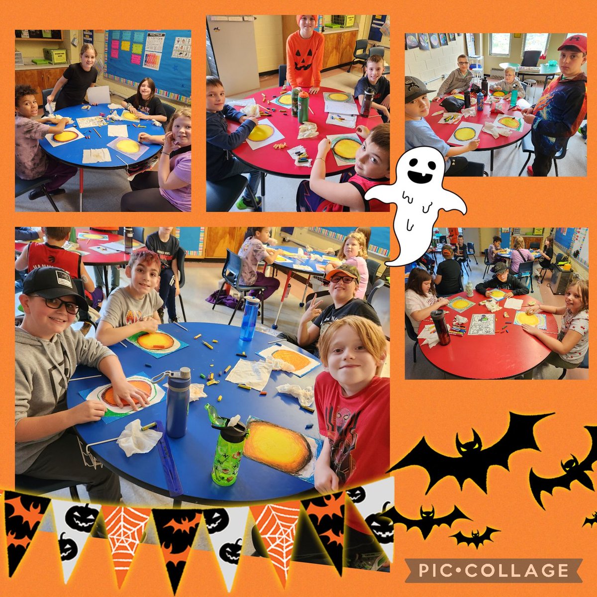 Ms_C_Clarke's tweet photo. We had a fun morning making Halloween Silhouette art! Stay tuned for the final product! 🦇 @holyfamilyscho2 https://t.co/aBM0eSmzE3