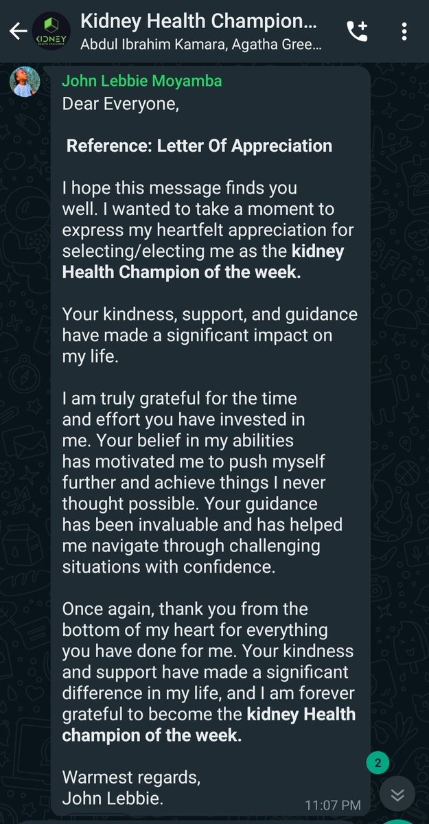 KidneySavers's tweet photo. We are overwhelmed with the #testimonies we are receiving from our kidney health ambassadors on creating significant impact in their community, through the #KidneyHealth #Champion #social #Medias ?#challenge initiative.
@mohs_sl
@KidneyFund https://t.co/0d6HdcTDKG