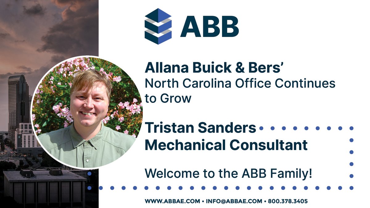 Introducing Tristan Sanders, our esteemed addition to the ABB team as a Mechanical Consultant. Let's extend a warm welcome! #NewHire