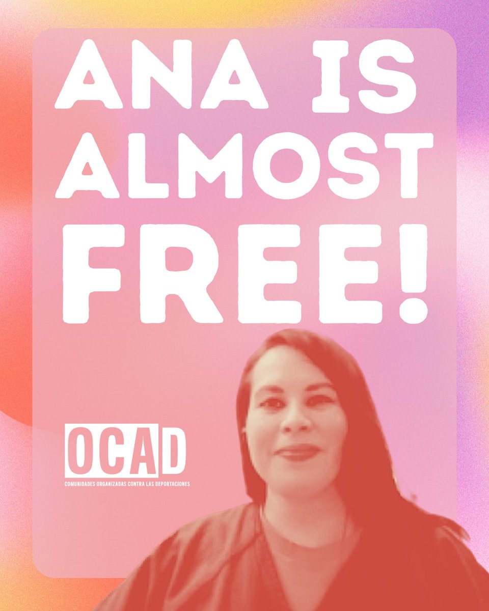 🔴 After months of organizing, our compa Ana will finally get to go home tomorrow! Because ICE insists a judge set a bond for her, we need help raising the funds for her freedom! Please donate: donorbox.org/support-ana
#FreeThemAll #CommunitiesNotCages