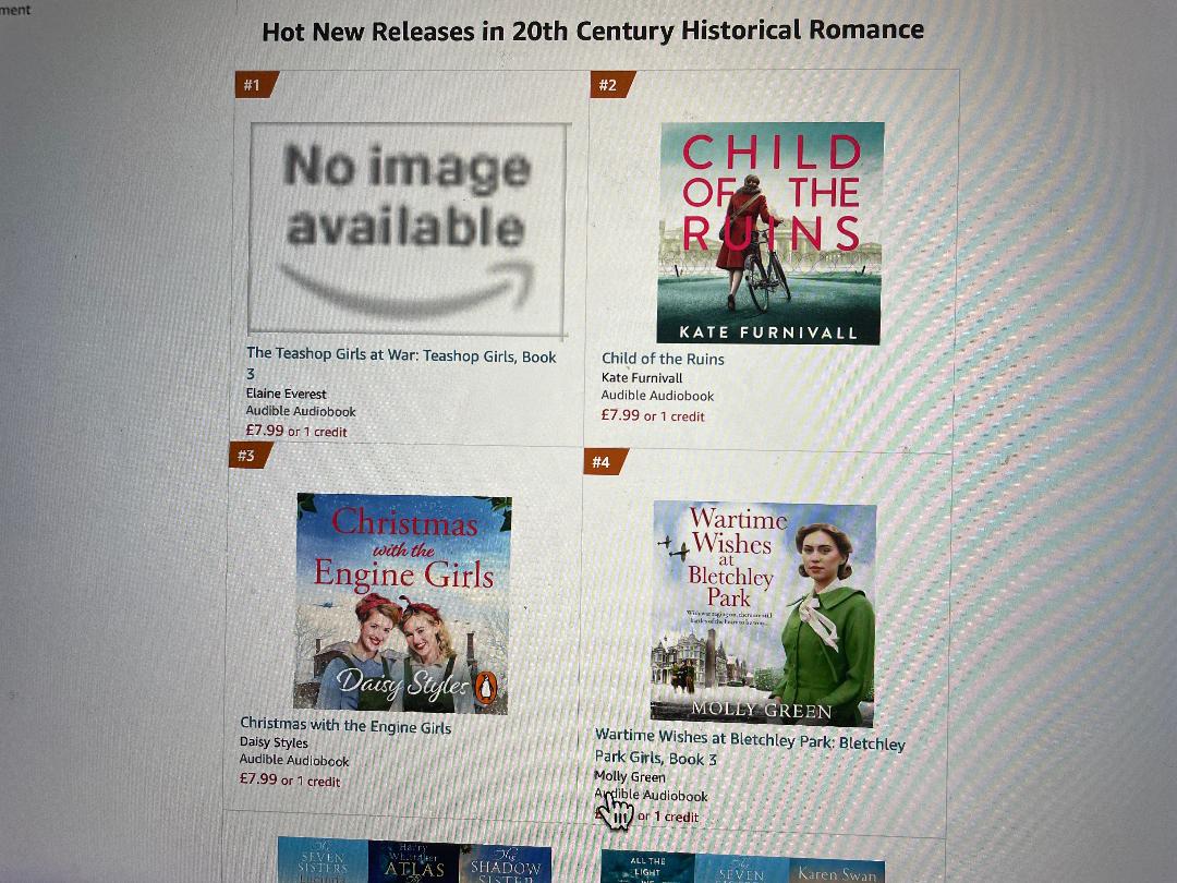 Fabulous news!!!
The Teashop Girls at War is already number one in the audible charts. Cover image to follow!
Ready to pre order on Amazon
@panmacmillan 
@WDBrookbond 
@CarolineAgent 
#WW2 
#TeashopGirls