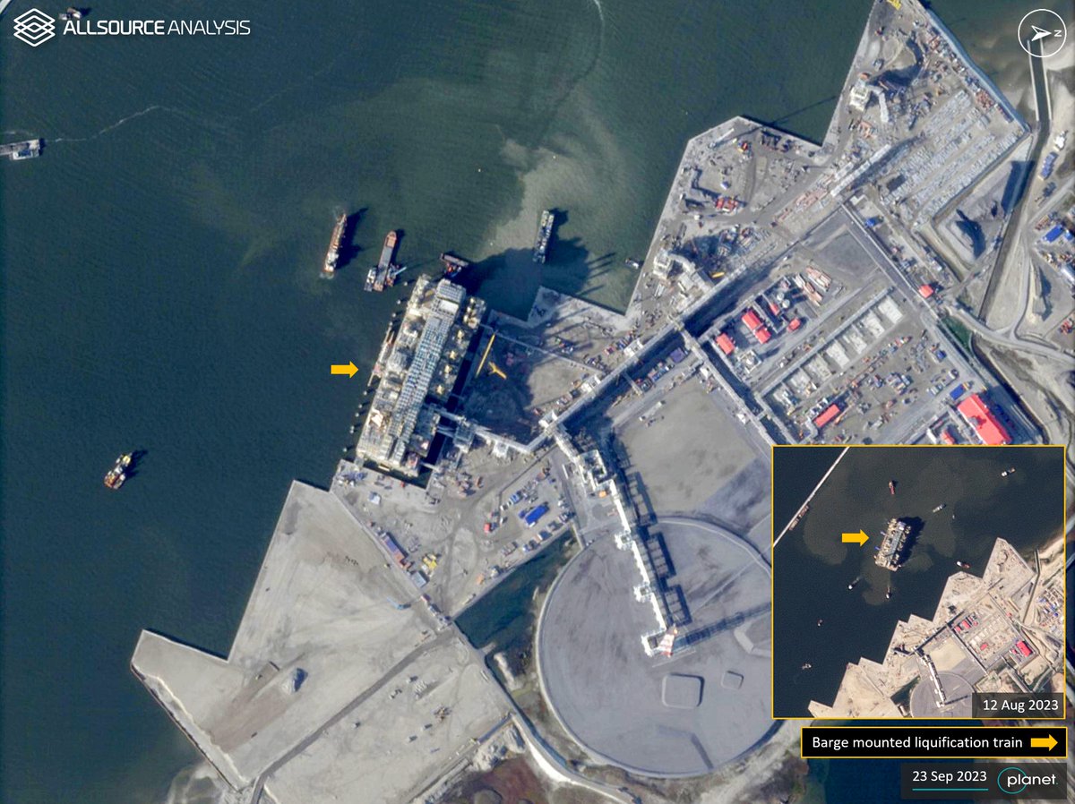 Analysis of GEOINT shows progress at the Arctic LNG 2 project in Gydan, Russia, including the installation of a new LNG train. The project will likely face setbacks after recent US imposed sanctions. bit.ly/2oeCGCj #Geospatial #Intelligence #Russia #Gydan #ArcticLNG2