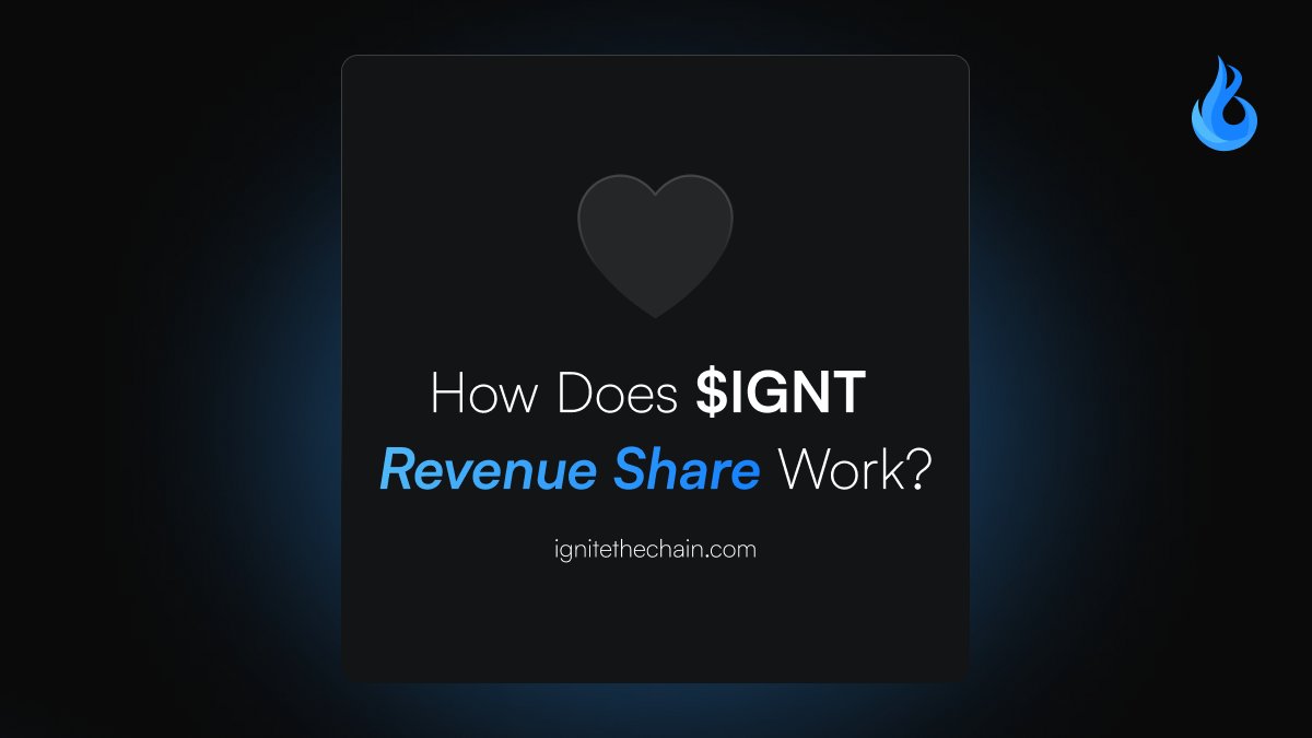 IgniteTheChain's tweet photo. With the #IGNT Revenue Share program launching soon, let's take a moment to review how this process will work.
1% of each transaction conducted via the IGNITE #DynamicSale will be distributed to holders participating in our revenue share program.
The more tokens you possess, the greater your earnings will be.
Looking ahead, our revenue share model is set to expand, encompassing revenue generated from various other facets of the IGNITE ecosystem.
Stay connected with our community and follow our social media channels, as we will be announcing the launch date of our revenue share program very soon.
