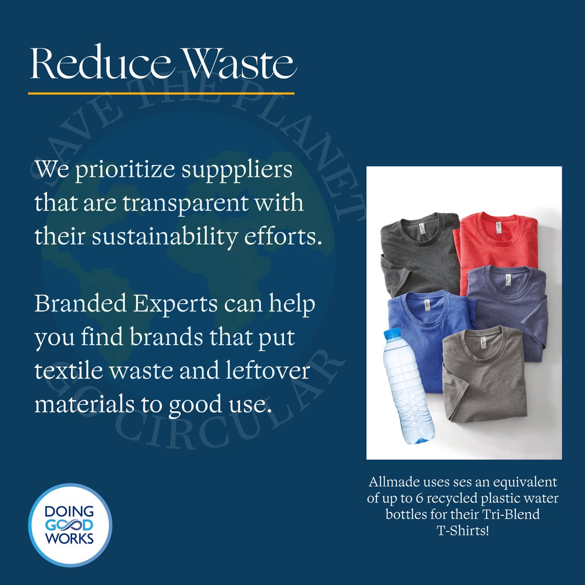 Our latest #CircularEconomy post looks at Allmade and MiiR, and how they’re finding innovative ways to reduce waste!

#MiiR #AllMade #SustainableMerch