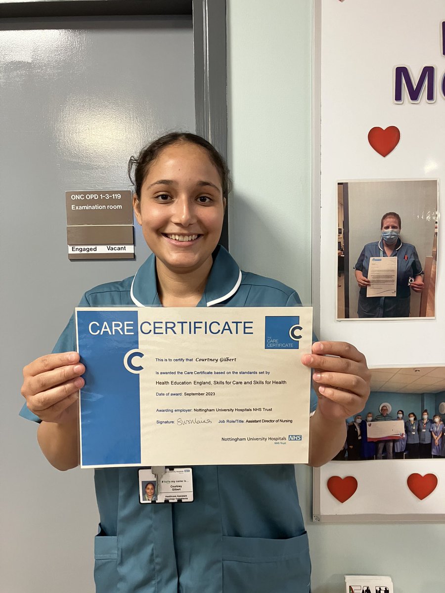 Another fab achievement attaining her Care Certificate…well done Courtney! Commitment and discipline in achieving all competencies and gaining knowledge along the way! Congratulations 🙌💯💫