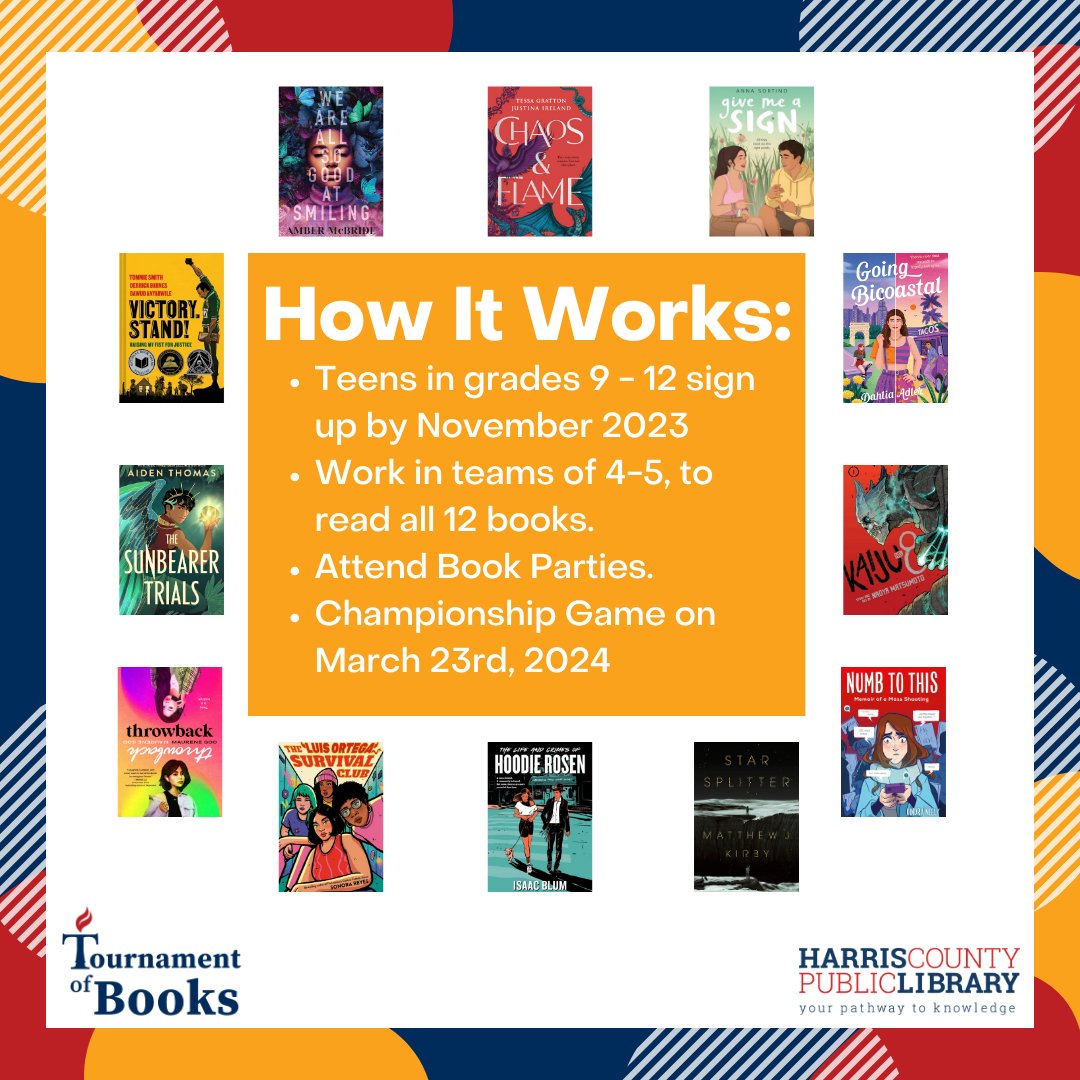 NorthChannelLib's tweet photo. Are you a student in grades 9-12? Love to read? Sign up for Tournament of Books! Beginning in December, we’ll have monthly Book Parties until the competition in March! 
#HCPLteens #teenreads #tournamentofbooks #bookclub #yalit https://t.co/VnrUVGpD3Z