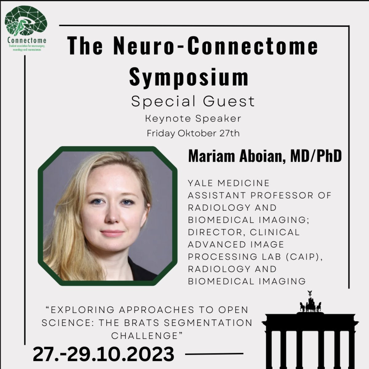 AnastasiaJanas's tweet photo. 📍In Berlin? Join in to learn about #OpenScience with the amazing @MariamAboian! Uncover its core principles & get to know success stories like @BraTS_challenge!
🗓️ Fri, Oct 27, 4:45 pm CET
Don't miss it! 🚀 #BrainMets #ImagineQuant https://t.co/ayGTeUo8aC