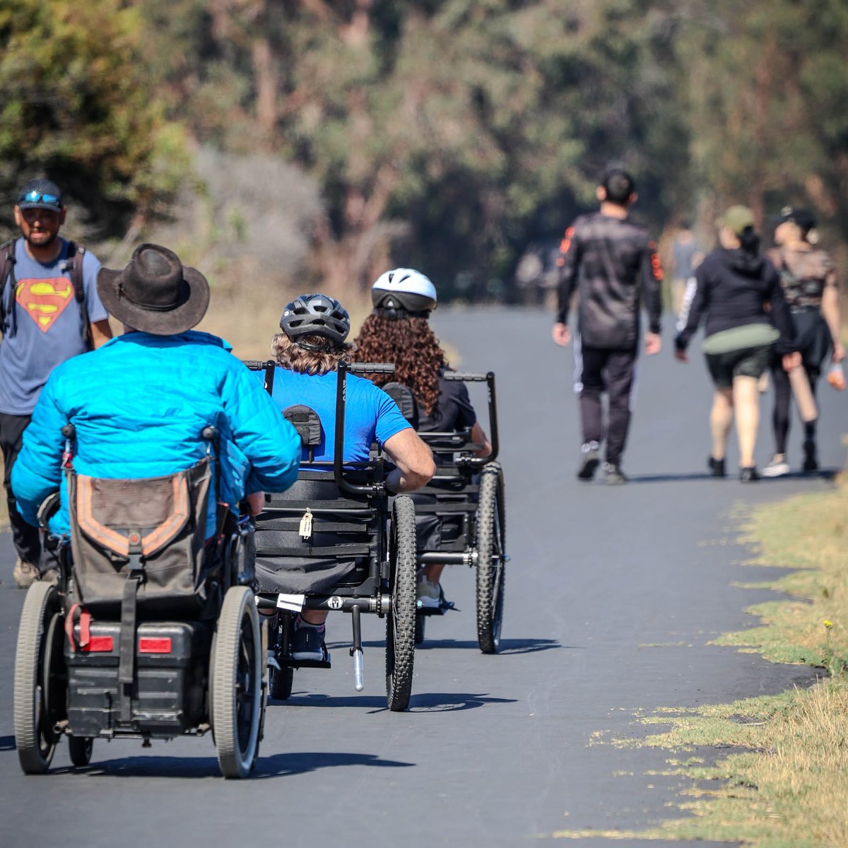 CAF NorCal hosted an Adaptive Hiking Clinic at the Point Pinole Regional Shoreline in partnership with <a href="/UCSF/">UC San Francisco</a>, <a href="/SportsBasement/">Sports Basement</a> + <a href="/GRIT_Freedom/">GRIT all terrain and hiking wheelchair</a>! Individuals hiked at their own comfort level, and seated participants enjoyed time on the trail in GRIT all terrain wheelchairs. #TeamCAF