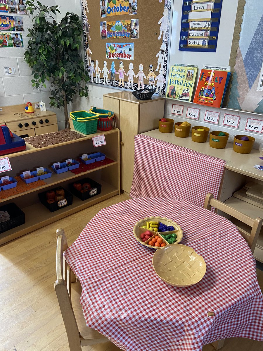 B6MrsVanAlphen's tweet photo. We are also very excited our market is open with lots of sharing, turn taking, role playing , sorting, and numeracy. https://t.co/gKxSryp9OV