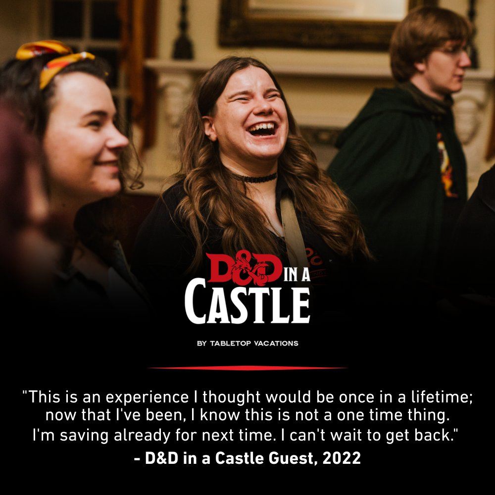 dndinacastle's tweet photo. "This is an experience I thought would be once in a lifetime; now that I've been I know this is not a one time thing. I'm saving already for next time. I can't wait to get back."
- D&D in a Castle Guest, 2022
#dndinacastle #DNDIAC #dnd #dnd5e #dungeonsanddragons #ttrpg #roleplay https://t.co/pRbX1EccVH