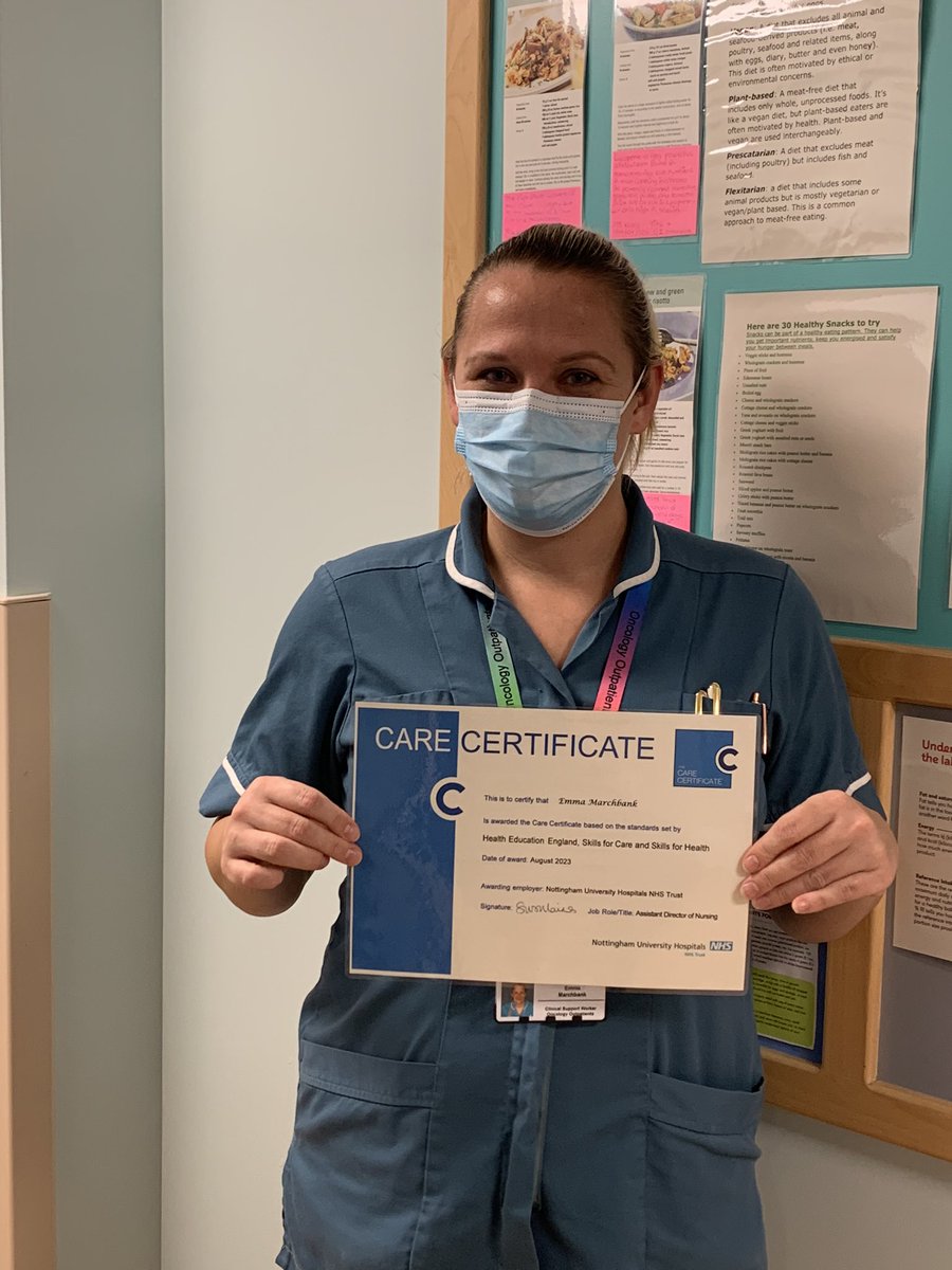 Excellent achievement and well done to Emma on completing her Care certificate. 💯effort from beginning to end ✅💫🙇‍♀️