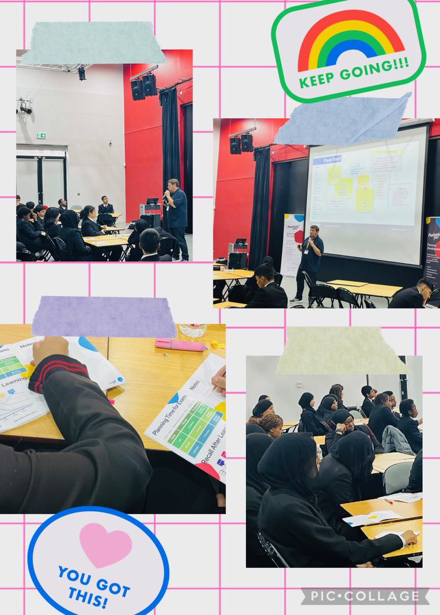 A huge thank you to @_positivelyou for delivering such an awesome ‘exam busters’ workshop to our year 11s; ready for their college entrance exams. Our students learnt some valuable revision techniques, phenomenal productivity tips and how to manage their stress. #KeepGoing