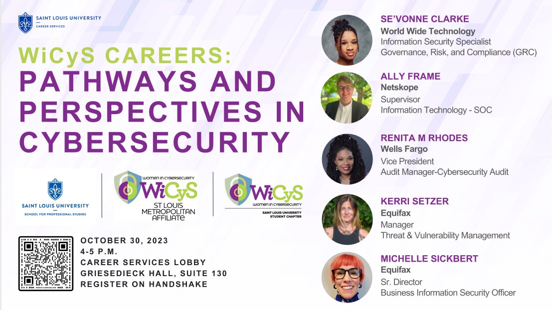 Women in Cybersecurity will be hosting a workshop on pathways and perspectives in Cybersecurity! 

Come out next Monday, Griesedieck Hall at 4pm, to learn more about women in Cybersecurity!
