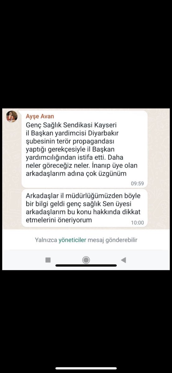 AvAliGenc's tweet photo. Sendikamız hakkında mesnetsiz iftiralarda bulunan şahıs hakkında hukuki süreç başlatılacaktır.Böyle iftiralara ve provakasyonlara itibar etmeyiniz.Bildiğiniz üzere;meyve veren ağaç taşlanır.Bizler ülkesi için canını verebilecek gençleriz!
 #AyseAvan https://t.co/m8BmZFwaVk