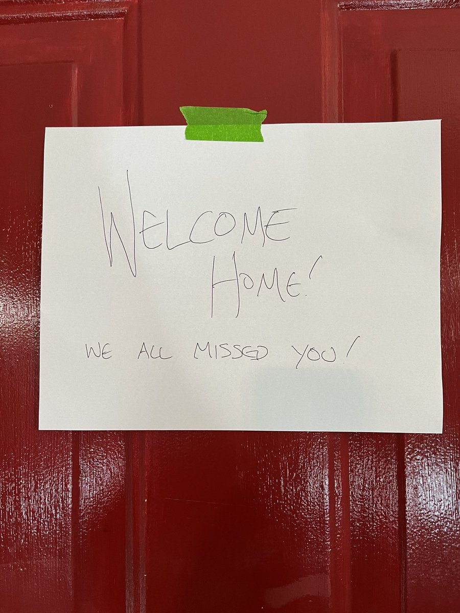 It’s nice to go away for a few days. It’s also nice to be home. ❤️ to my husband for putting up this sign while also taking care of 3 kids, 2 cats, and 1 dog on his own.