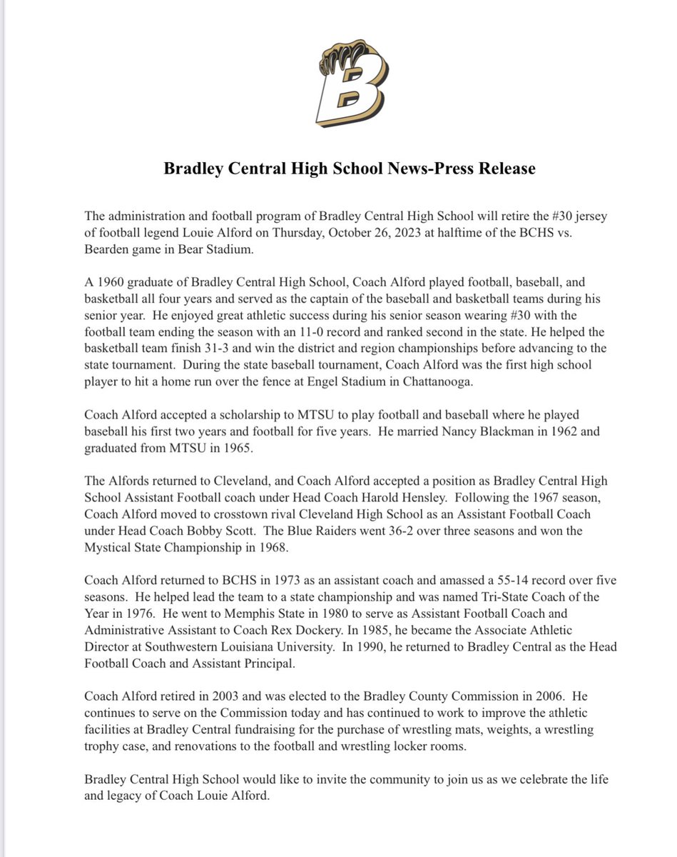 Bradley Central H.S. tweet media