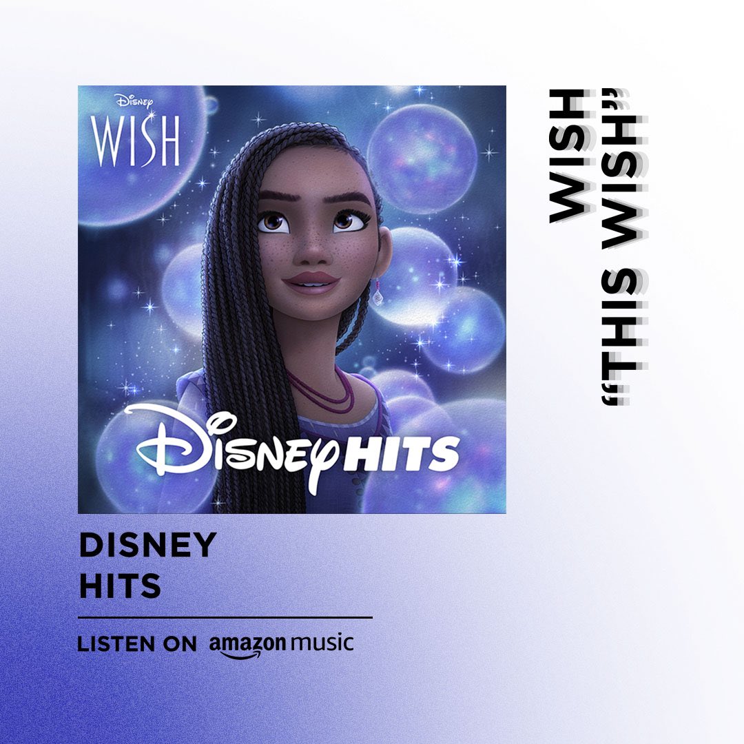 Discover the magic of Disney Music with the Disney Hits playlist - now featuring “This Wish” from Disney Animation’s #Wish! 🎶⭐ Stream now on @Amazonmusic: music.amazon.com/playlists/B0CL…