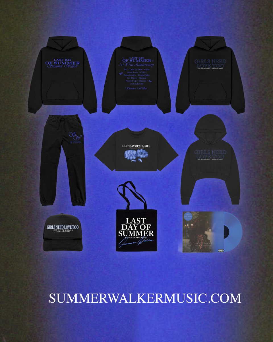 go get your Last Day Of Summer anniversary merch before it’s gone 🤍 summerwalkermusic.com