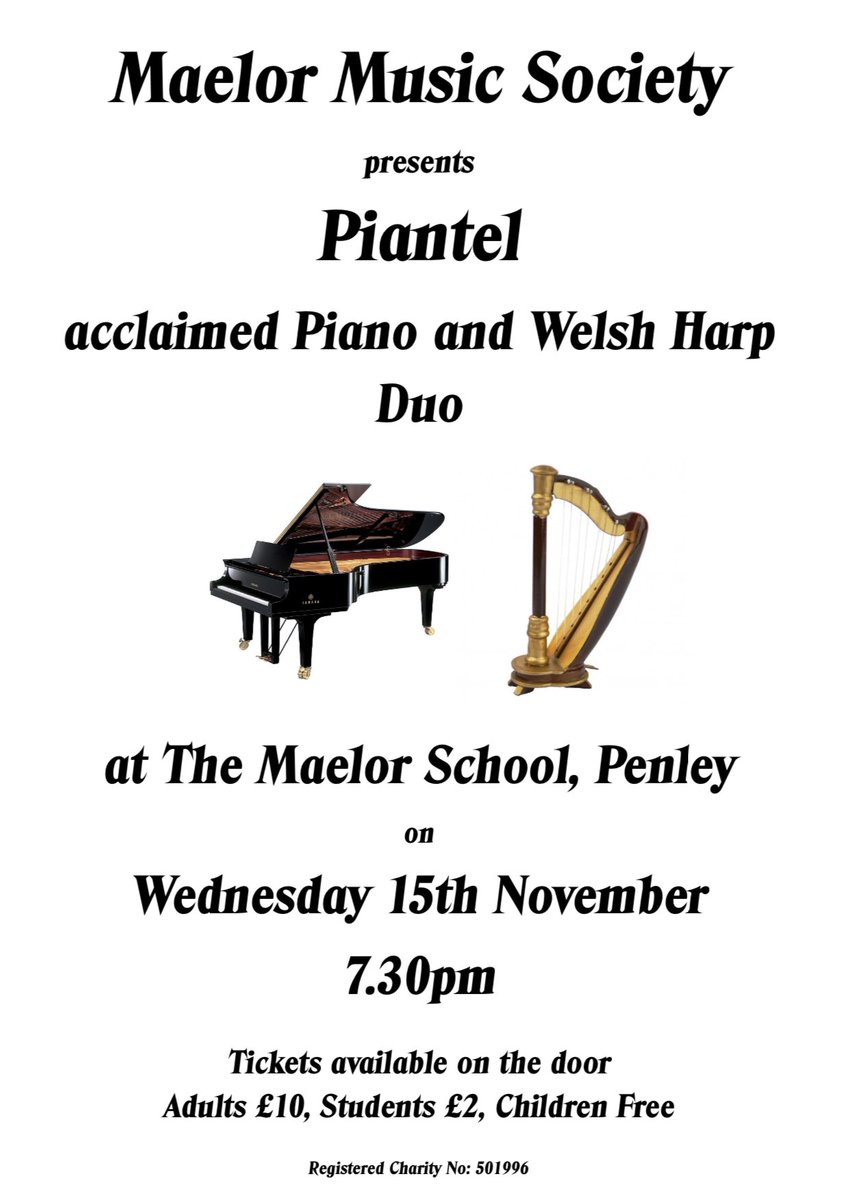 Piantel1's tweet photo. Noson arbennig o’n blaen gyda’r Maelor Music Society, Nôs Fercher 15.11.2023.

Looking forward to perform here again, its been a few years since we performed here. 

Few more dates in the diary,  also a special concert for St David’s Day 2024 https://t.co/iDUuv6y3aB