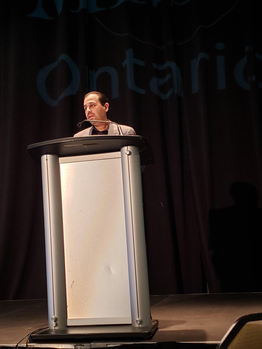 MISAOntario's tweet image. Happening now! @MISAOntario Director Kush Sharma presents the findings of the 2nd Annual Cyber Security Outlook Survey Results to a captivated audience at #InfoSec2023.