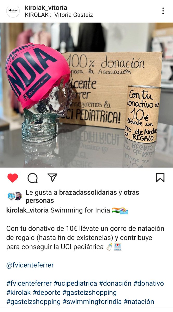 Reto Solidario 24h pedaleando (@24hpedaleando) on Twitter photo <a href="/Kirolak_Vitoria/">Kirolak</a> colabora con <a href="/24hpedaleando/">Reto Solidario 24h pedaleando</a> para alcanzar el objetivo solidario: material necesario para la UCIN pediátrica del Hospital de Kalyandurg para combatir la mortalidad infantil en la India rural.
<a href="/NatacinMenditxo/">Natación Menditxo</a> <a href="/brazadas/">Kedada Brazadas Solidarias</a> <a href="/BrazadasSolidar/">Brazadas Solidarias</a> <a href="/CNJudizmendi/">Natación Judizmendi</a> <a href="/aldayeta/">Club Náutico de Álava "Aldayeta"</a> <a href="/Kirolak_Vitoria/">Kirolak</a> colabora con <a href="/24hpedaleando/">Reto Solidario 24h pedaleando</a> para alcanzar el objetivo solidario: material necesario para la UCIN pediátrica del Hospital de Kalyandurg para combatir la mortalidad infantil en la India rural.
<a href="/NatacinMenditxo/">Natación Menditxo</a> <a href="/brazadas/">Kedada Brazadas Solidarias</a> <a href="/BrazadasSolidar/">Brazadas Solidarias</a> <a href="/CNJudizmendi/">Natación Judizmendi</a> <a href="/aldayeta/">Club Náutico de Álava "Aldayeta"</a>