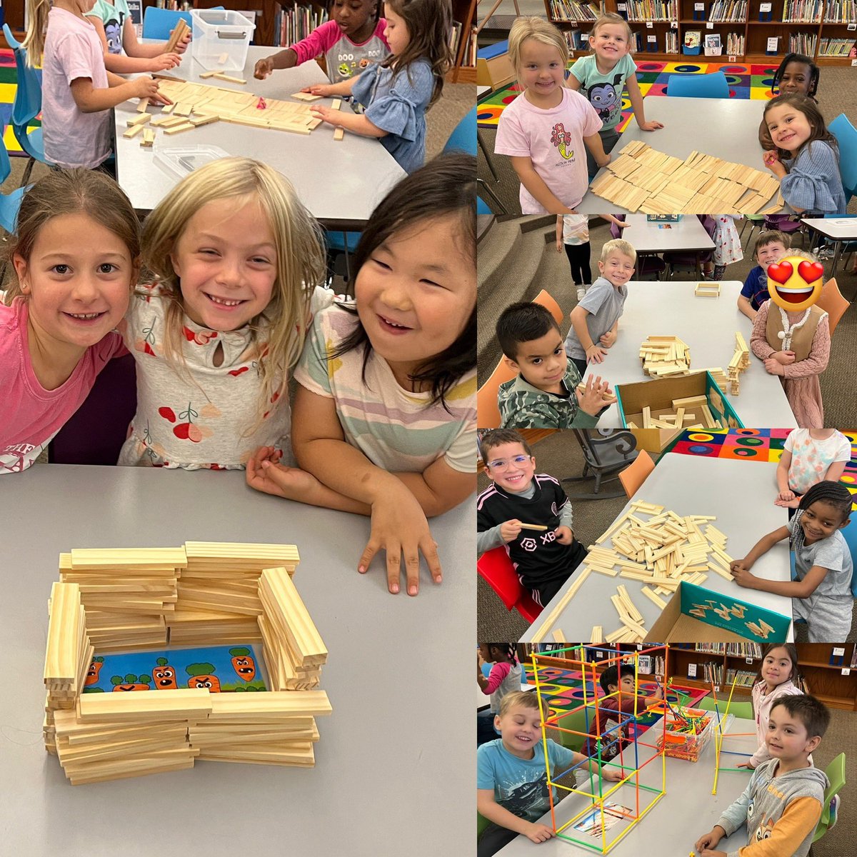 BorchersBooks's tweet image. Kindergarteners were so helpful today making fences for the creepy carrots! #STEMweek #dg58learns #dg58pride @HopkinsKinder @IndianTrailDG58