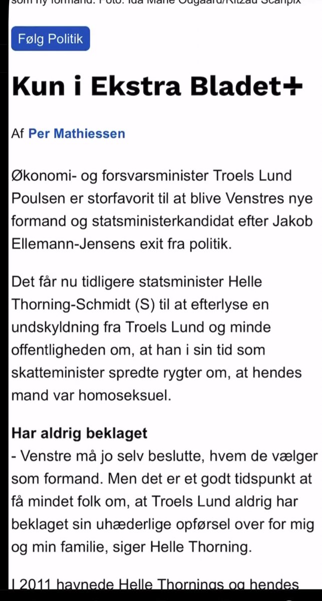 Helle Thorning slår tilbage - spørgsmålet er om hun kan slå Troels helt ud.

Sympatisk var han ved gud ikke. 

Kilde: ekstra bladet // Helle Thorning IG.