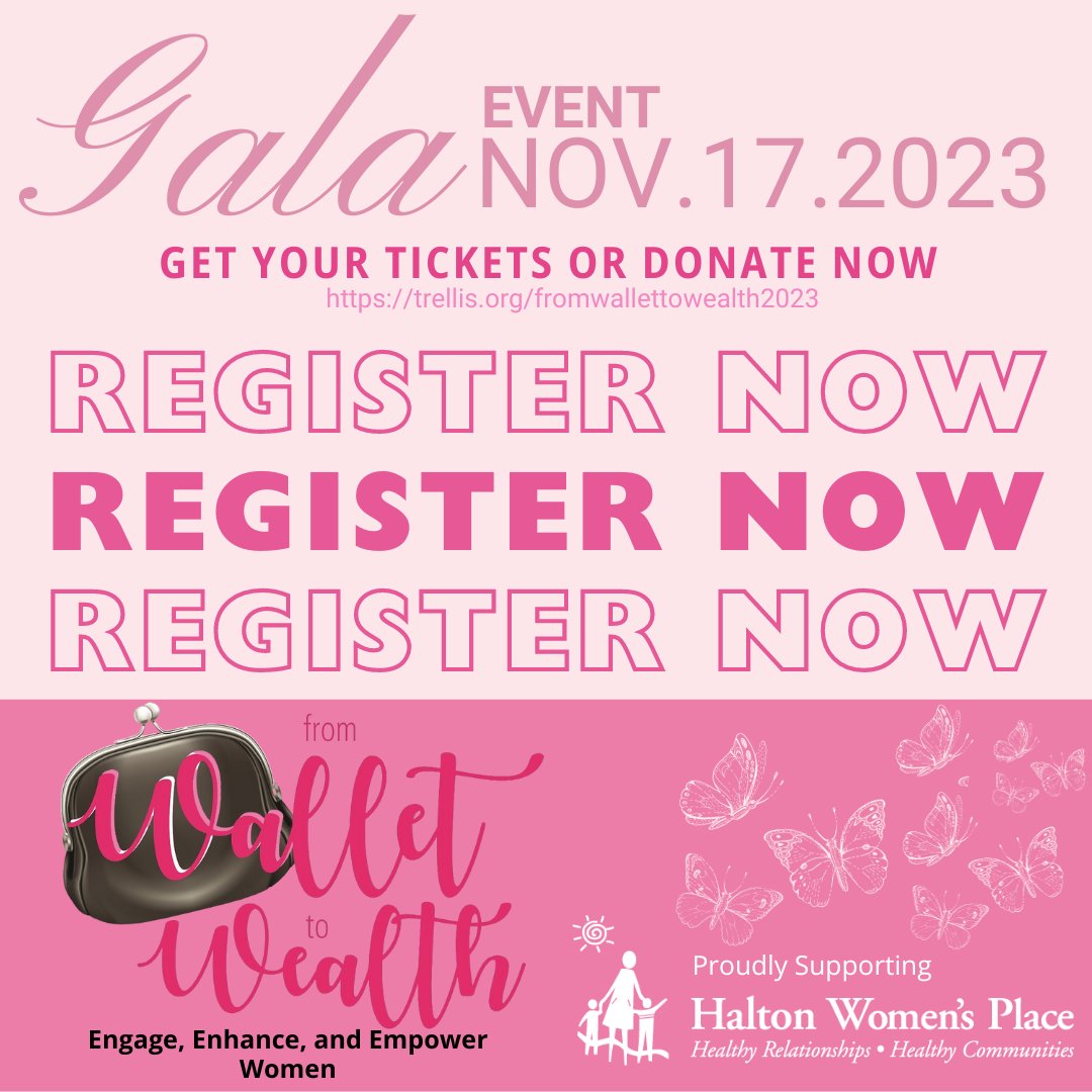 HaltonWomensPl's tweet photo. Register now for a night of inspiration and impact at the "From Wallet to Wealth" Gala on Nov 17th at 5 pm! Join the incredible host Whitney Hammond for an empowering evening in support of Halton Women's Place. 
Reserve your spot now: https://t.co/6CTJvYheyN https://t.co/thyRZwJ9RD