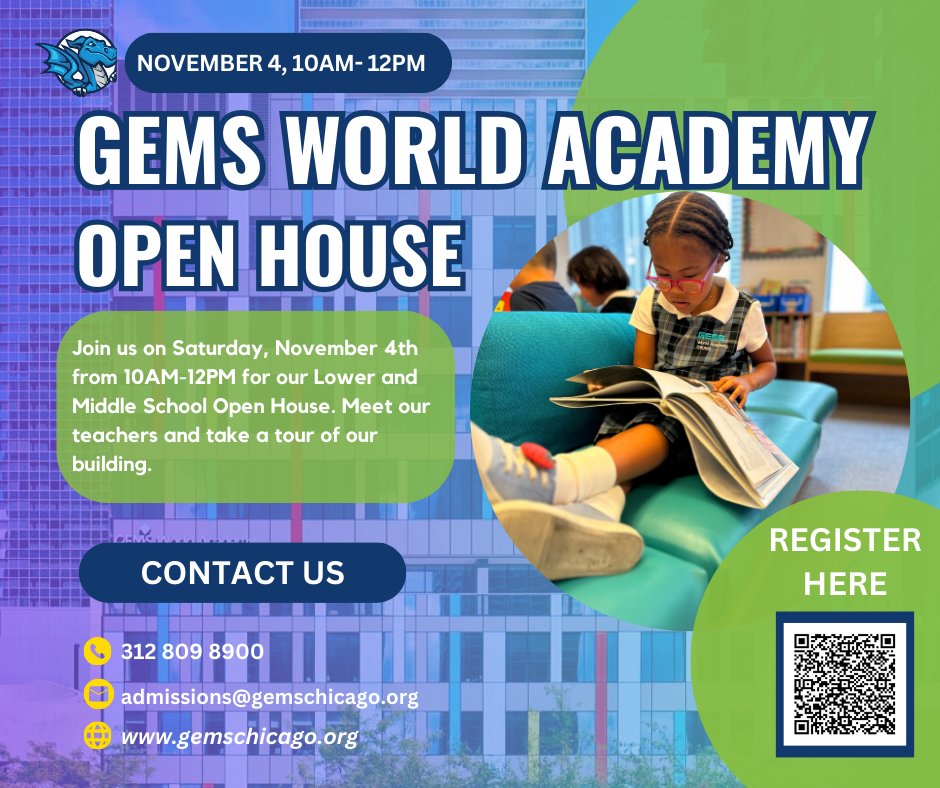 Join us for our PS-G8 Open House on Saturday, 11/4! Meet our innovative teachers, and discover how the International Baccalaureate curriculum prepares students to think critically, take action, and engage with the world.  #ChicagoPrivateSchools #ChicagoParent  #GemsChicago