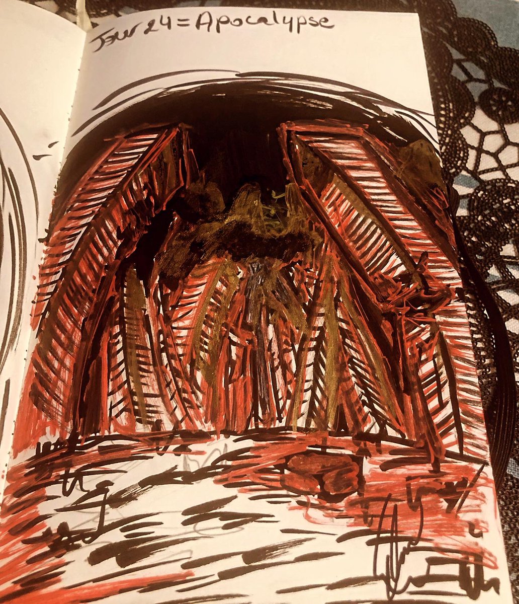 Lijipen's tweet photo. Inktober 2023 (version MCH)
Jour 24 = Apocalypse 🌇

Chui désolée j’avais pas envie aujourd’hui, mais bon challenge oblige :( 
Merci à @human_academy_europe !

#drawing #draw #dessin #art #artist #inktober #challenge #concours #red #apocalypse #jour #immeuble #post #Angoulême https://t.co/zDP18P8Pbn