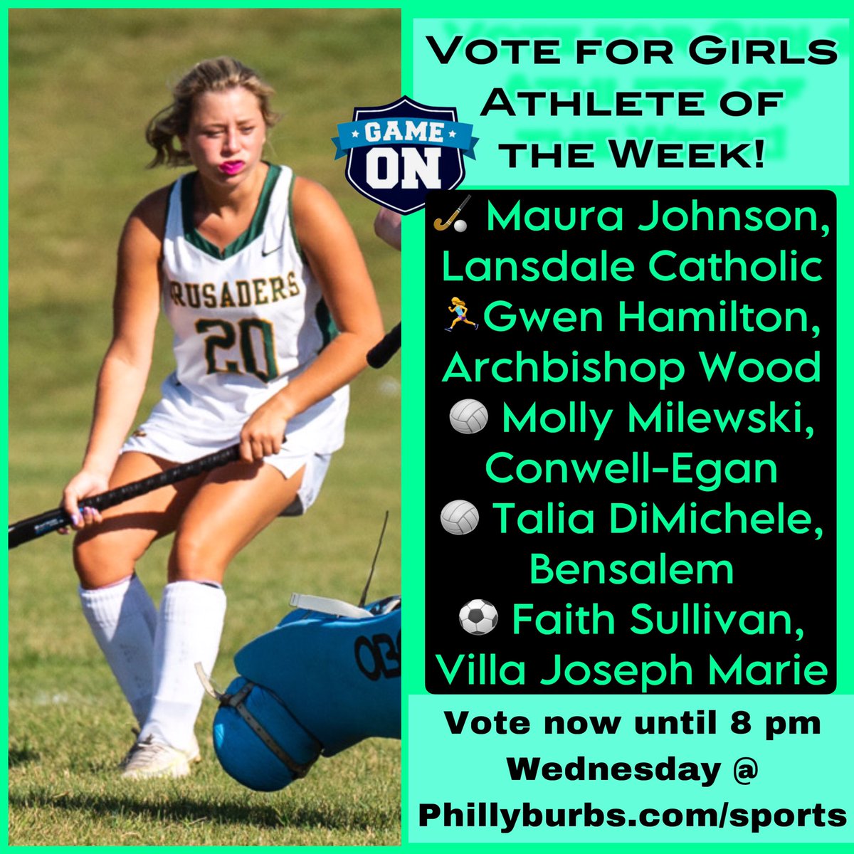 BucksMont Game On (@hsgameon) on Twitter photo ๐ณ๏ธVote for the Courier/Intell Girls Athlete of the Week!
๐Vote here: phillyburbs.com/story/sports/hโฆ
<a href="/LCCrusaders/">Lansdale Catholic</a> <a href="/Wood_Vikings/">Archbishop Wood Athletics</a> <a href="/VJMHS/">Villa Joseph Marie</a> <a href="/ConwellEgan/">CECHS</a> <a href="/BensalemSchools/">Bensalem Schools</a> ๐ณ๏ธVote for the Courier/Intell Girls Athlete of the Week!
๐Vote here: phillyburbs.com/story/sports/hโฆ
<a href="/LCCrusaders/">Lansdale Catholic</a> <a href="/Wood_Vikings/">Archbishop Wood Athletics</a> <a href="/VJMHS/">Villa Joseph Marie</a> <a href="/ConwellEgan/">CECHS</a> <a href="/BensalemSchools/">Bensalem Schools</a>