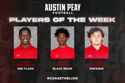 𝗪𝗘𝗘𝗞 𝟴 𝗣𝗟𝗔𝗬𝗘𝗥𝗦 𝗢𝗙 𝗧𝗛𝗘 𝗪𝗘𝗘𝗞 🎩

🔴 @_TreyG3 
⚫️ <a href="/JevonMciver/">Jevon McIver Jr</a> 
⚪️ <a href="/CoreyRocc88/">ℂ𝕠𝕣𝕖𝕪 ℝ𝕠𝕔𝕔𝕙𝕚𝕖𝕥𝕥𝕚</a> 

 #ChaseTheLion | #LetsGoPeay