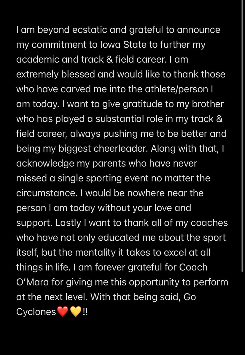 candraking_'s tweet image. So blessed to have this opportunity!💛❤️ @CycloneTrackXC @ChrisDuerr @theloot @WGEMSports @PalmyraXC @CoachOMara @wearepalmyra @WestonKing73