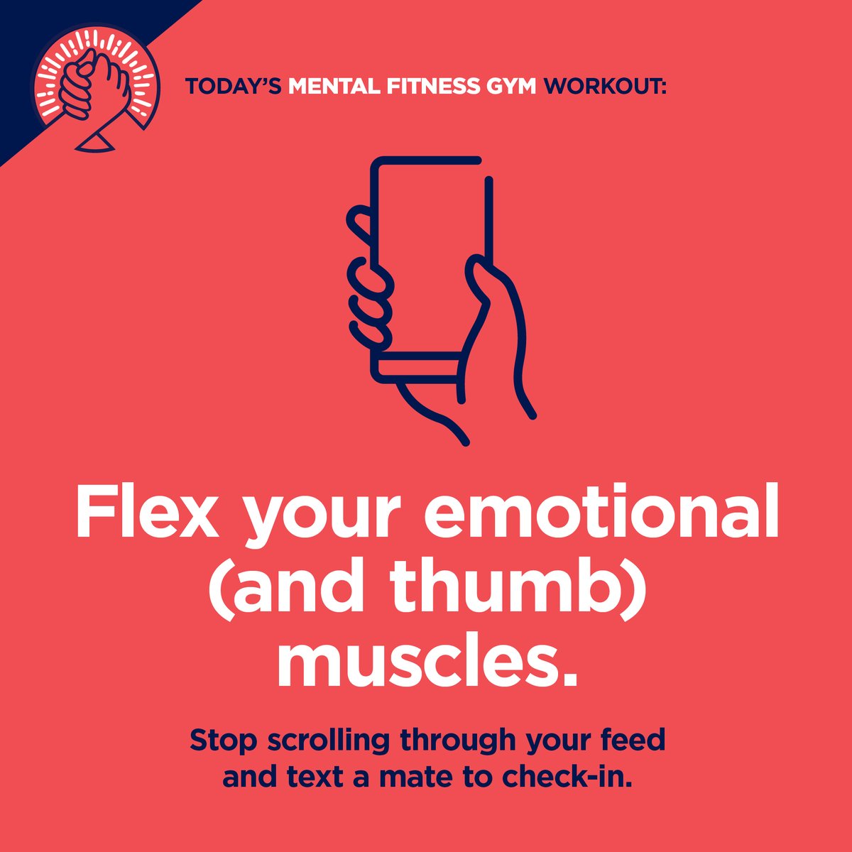 No marathons here - our #mentalfitness exercises are easy, quick and have a big impact on how mentally fit you feel. Each day this week we’re sharing examples of the workouts you can do. Find more workouts like this at thementalfitnessgym.org #mentalfitnessgym #gotcha4life
