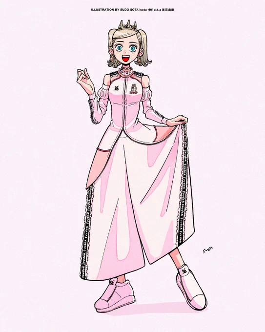 メイド服とかドレスとかをスポーツウェアっぽくするシリーズもっと描きたいです。ただ元ネタがあまり思いつかないので、何かあればアイディアお願いします!!和装とかね、怒られそうで怖いけど。