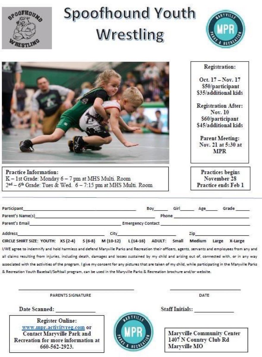 It's a great time to get the youngsters in for wrestling! Great program and the Youth Wrestlers always have a blast! 👊🏼