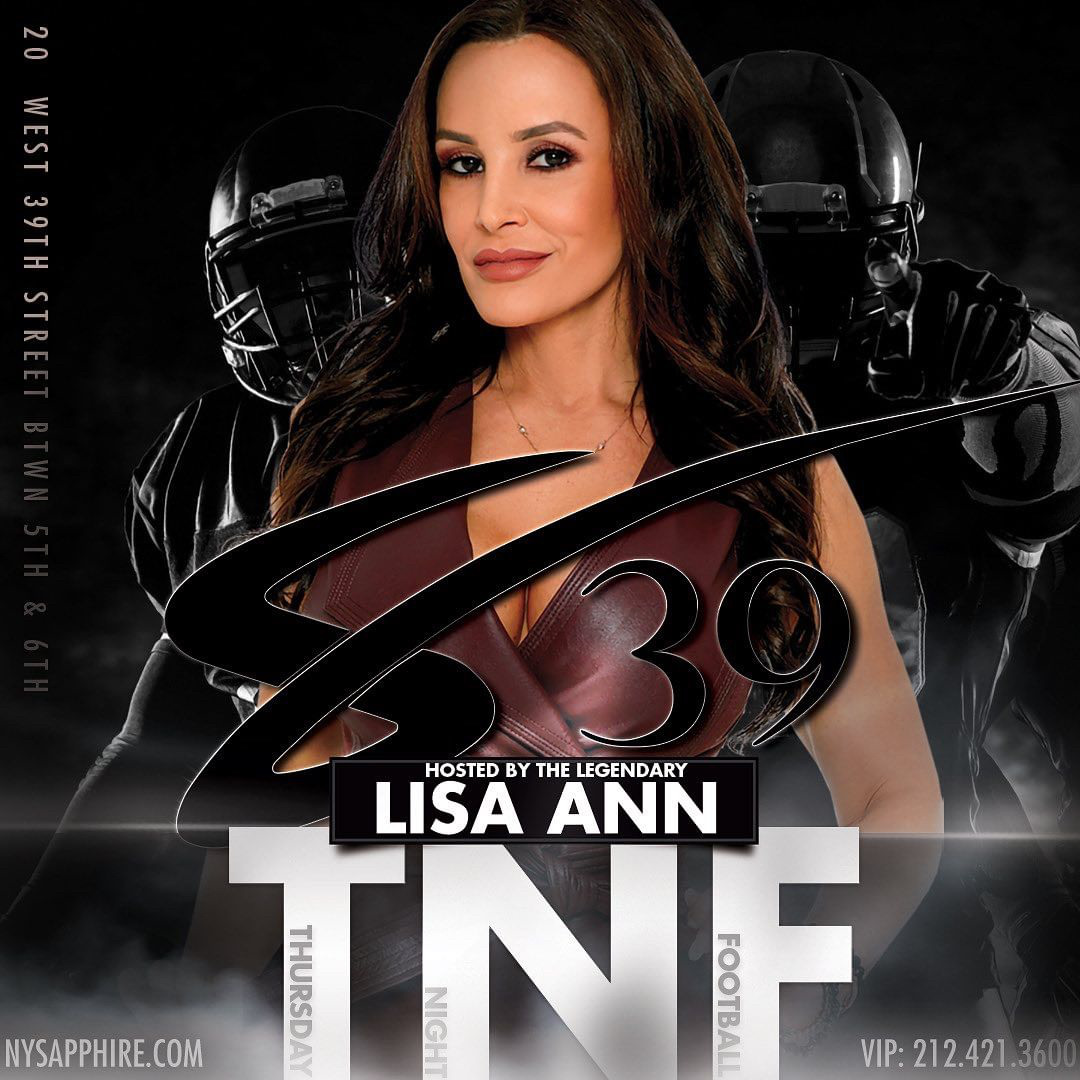 Lisa Ann on X: 2️⃣ more days until Thursday Night Football at  @NYSapphire39 takes over NYC! Kick your weekend off early with the best  #GameDay vibes in the city. 🌃 See you