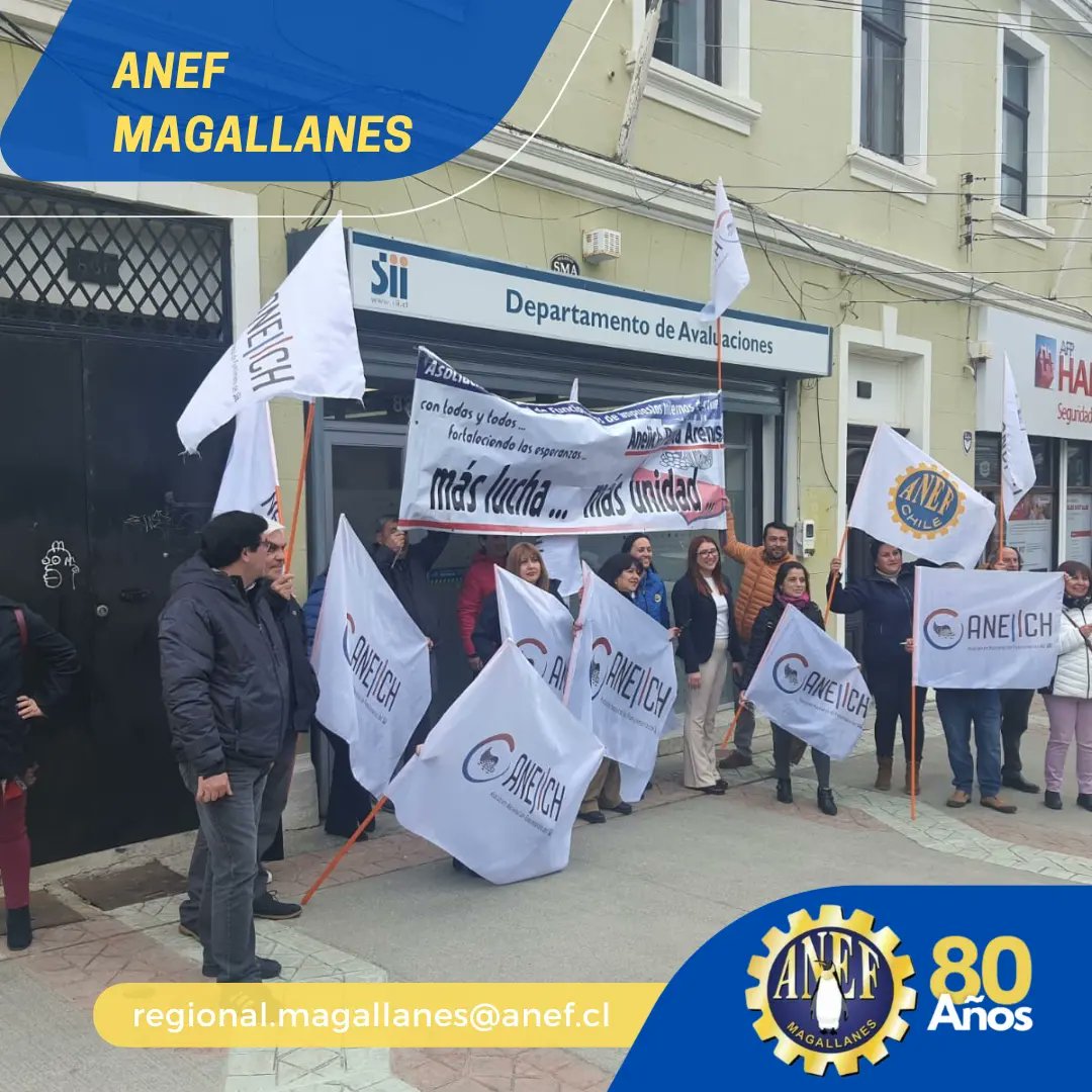 🗣 Anef Magallanes solidariza con la manifestación y las demandas de los/as trabajadores/as de Impuestos Internos asociados a Afiich y Aneiich. Nuestra Presidenta   <a href="/evacormari/">Evelyn Córdova Marín</a> se hizo presente para apoyar sus demandas y hacer entrega de una carta en la delegación Presidencial.