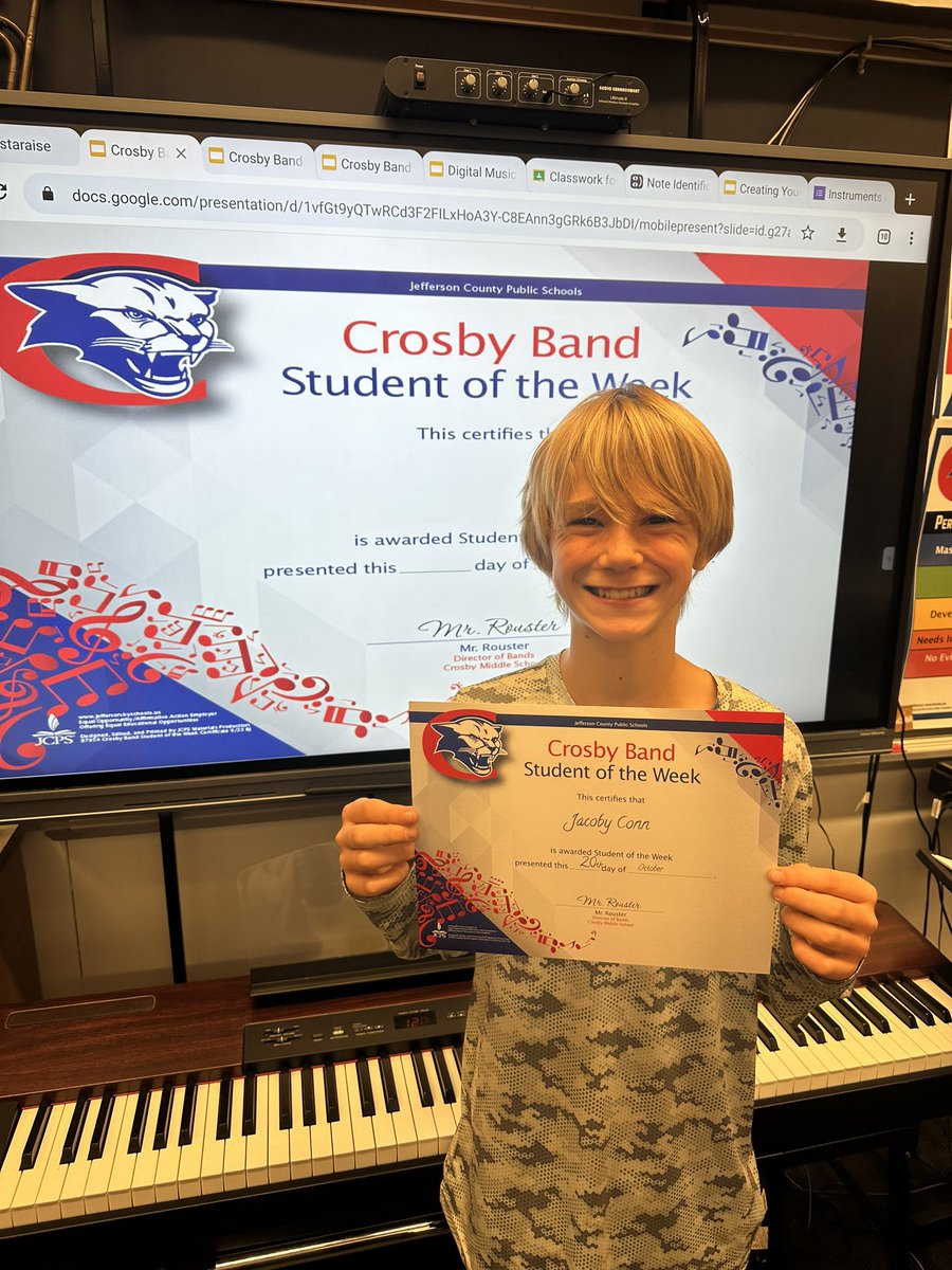 CrosbyBand's tweet photo. A very busy last week means we got behind on announcing student of the week. Doesnβt take away how important and special these students are to the band program! These students were recognized for being hard working and helpful to their peers! #CMSBand #CrosbyBand https://t.co/G7QlHuuthG