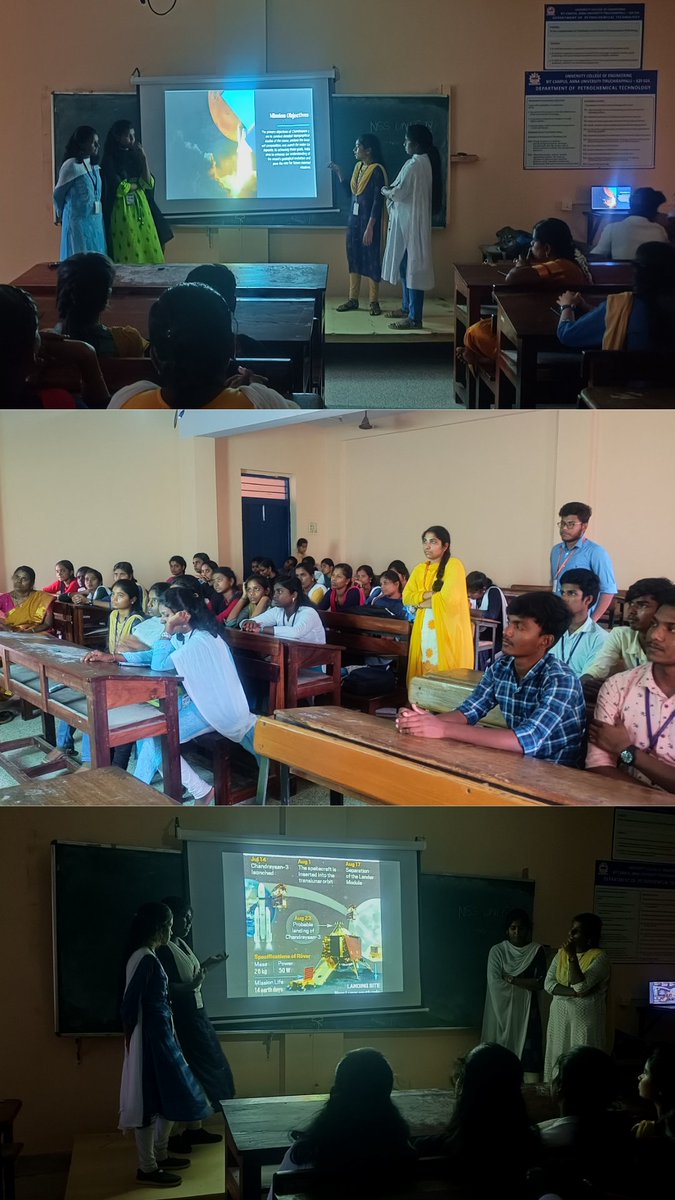 nssunit4_aubit's tweet photo. Youth Awekening Day✨, NSS Unit-4 of University College of Engineering,(BIT-Campus)-Tiruchirapalli, organized a paper presentation📃 program on behalf of Dr.A.P.J.Abdul Kalam's birthday on the discipline of "CHANDRAYAAN-3"

#Chandrayaan3 #ISRO 
@_NSSIndia @NSSChennai 
@NssrdD https://t.co/xwtquXud5m